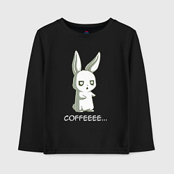 Лонгслив хлопковый детский Заяц хочет кофе, цвет: черный