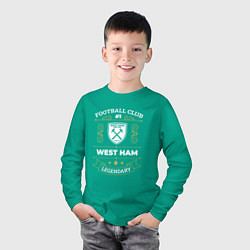 Лонгслив хлопковый детский West Ham FC 1, цвет: зеленый — фото 2