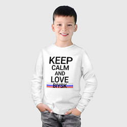 Лонгслив хлопковый детский Keep calm Biysk Бийск ID731, цвет: белый — фото 2