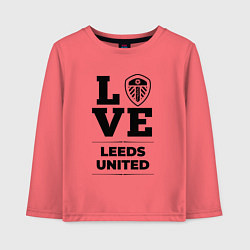 Лонгслив хлопковый детский Leeds United Love Классика, цвет: коралловый