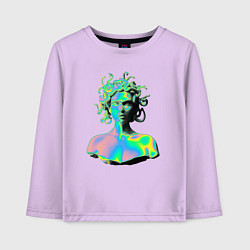Лонгслив хлопковый детский Gorgon Medusa Vaporwave Neon, цвет: лаванда