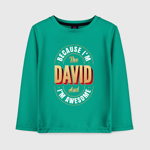 Детский лонгслив David Классный / Зеленый – фото 1