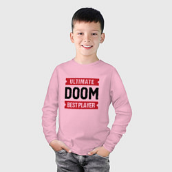 Лонгслив хлопковый детский Doom Ultimate, цвет: светло-розовый — фото 2