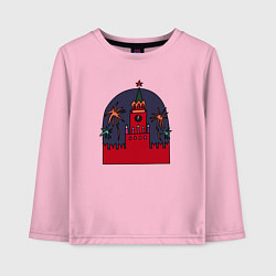 Лонгслив хлопковый детский Москва Кремль Салют, цвет: светло-розовый