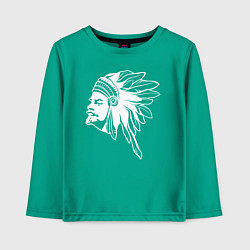 Лонгслив хлопковый детский Ленин вождь СССР, цвет: зеленый