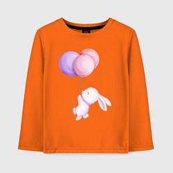 Лонгслив хлопковый детский Милый Крольчонок С Тремя Воздушными Шариками, цвет: оранжевый