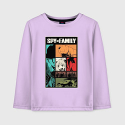 Лонгслив хлопковый детский Spy Family Семья Шпионов, цвет: лаванда