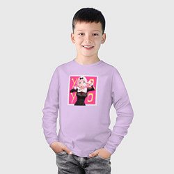 Лонгслив хлопковый детский Озорная Чика, цвет: лаванда — фото 2