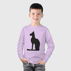Лонгслив хлопковый детский Силуэт черной кошки, Египетская богиня Бастет, цвет: лаванда — фото 2