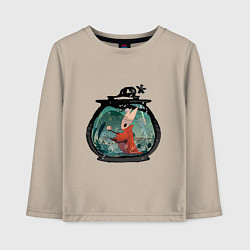 Лонгслив хлопковый детский Хорнет и ткачи, цвет: миндальный