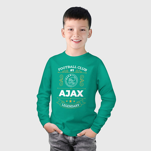 Детский лонгслив Ajax: Football Club Number 1 / Зеленый – фото 3