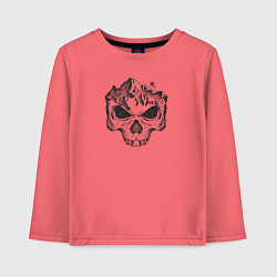 Лонгслив хлопковый детский Enduro downhill skull, цвет: коралловый