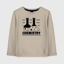 Лонгслив хлопковый детский CHEMISTRY химия, цвет: миндальный
