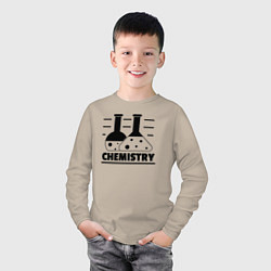 Лонгслив хлопковый детский CHEMISTRY химия, цвет: миндальный — фото 2