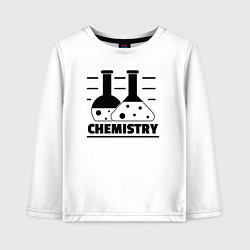 Лонгслив хлопковый детский CHEMISTRY химия, цвет: белый