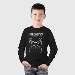 Лонгслив хлопковый детский Architects Рок кот, цвет: черный — фото 2