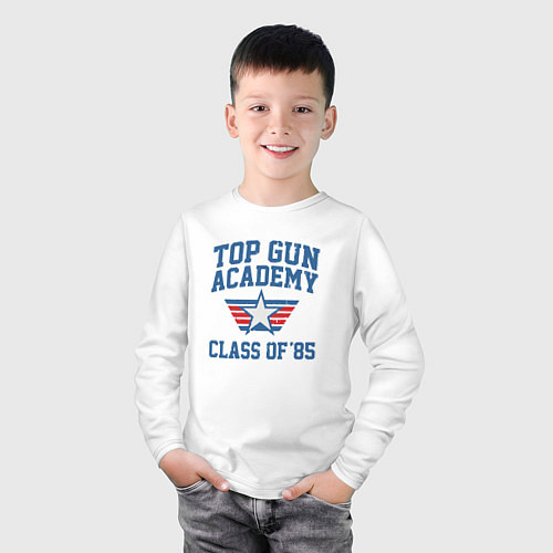 Детский лонгслив TOP GUN Academy Class of 85 / Белый – фото 3