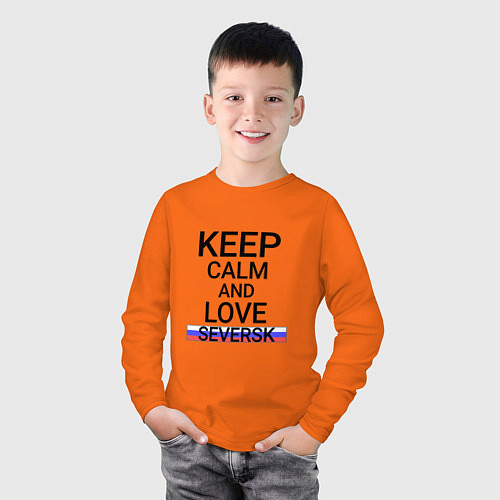 Детский лонгслив Keep calm Seversk Северск / Оранжевый – фото 3