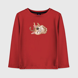 Лонгслив хлопковый детский Милая кошечка подмигивает, цвет: красный