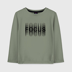 Лонгслив хлопковый детский FOCUS: BLACK, цвет: авокадо
