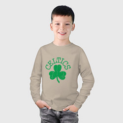 Лонгслив хлопковый детский Basketball - Celtics, цвет: миндальный — фото 2