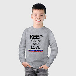 Лонгслив хлопковый детский Keep calm Neftekamsk Нефтекамск, цвет: меланж — фото 2