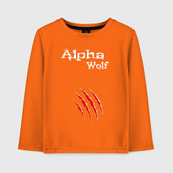 Лонгслив хлопковый детский Alpha Wolf Альфа Волк, цвет: оранжевый