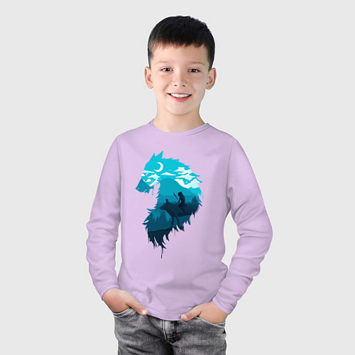 Детский лонгслив Принцесса Мононоке волчий силуэт / Лаванда – фото 3