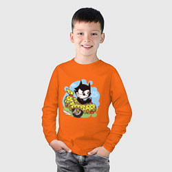 Лонгслив хлопковый детский Felix - the cat, цвет: оранжевый — фото 2