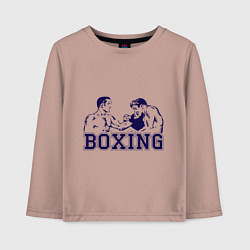 Лонгслив хлопковый детский Бокс Boxing is cool, цвет: пыльно-розовый