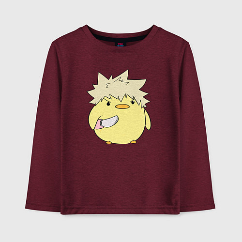 Детский лонгслив Опасный Бакуго My Hero Academia / Меланж-бордовый – фото 1