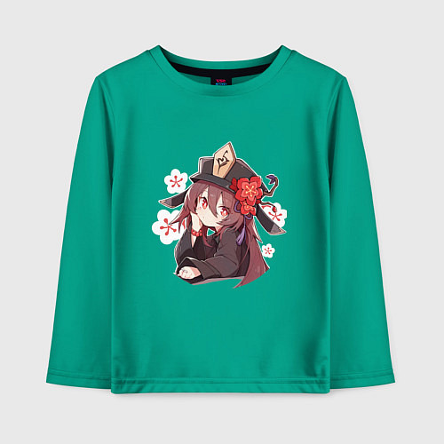 Детский лонгслив Ху Тао Genshin Impact Аниме / Зеленый – фото 1