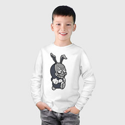 Лонгслив хлопковый детский Cool hare Hype Крутой заяц Шумиха, цвет: белый — фото 2