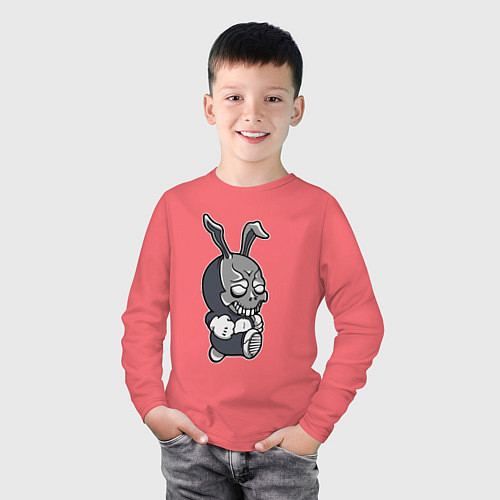 Детский лонгслив Cool hare Hype Крутой заяц Шумиха / Коралловый – фото 3