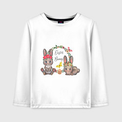 Лонгслив хлопковый детский EASTER BUNNIES, цвет: белый