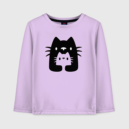 Детский лонгслив Cats Family / Лаванда – фото 1