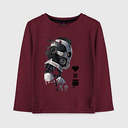 Лонгслив хлопковый детский Xbot 4000 в профиль с лого, цвет: меланж-бордовый