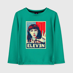 Лонгслив хлопковый детский Stranger Things Eleven, цвет: зеленый