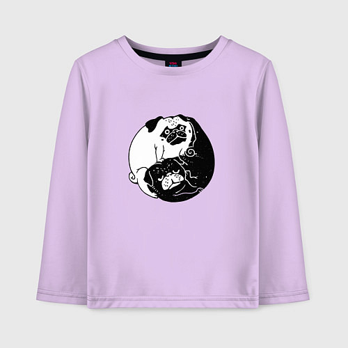 Детский лонгслив Собачий Инь Янь / Лаванда – фото 1