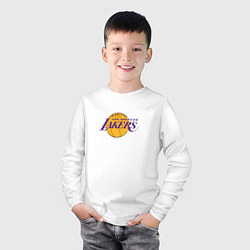Лонгслив хлопковый детский Лос-Анджелес Лейкерс NBA, цвет: белый — фото 2