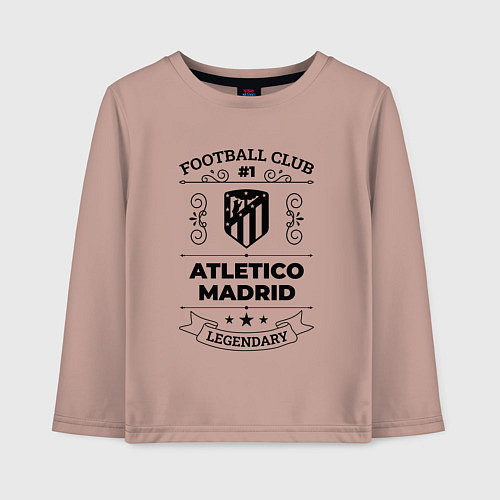Детский лонгслив Atletico Madrid: Football Club Number 1 Legendary / Пыльно-розовый – фото 1