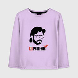 Лонгслив хлопковый детский Money Heist - El Professor, цвет: лаванда