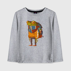 Лонгслив хлопковый детский Модный путешественник, цвет: меланж