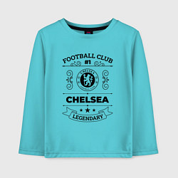 Лонгслив хлопковый детский Chelsea: Football Club Number 1 Legendary, цвет: бирюзовый