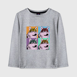 Лонгслив хлопковый детский Andy Wolfol, цвет: меланж