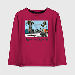 Лонгслив хлопковый детский Los Angeles Venis Beach, цвет: маджента