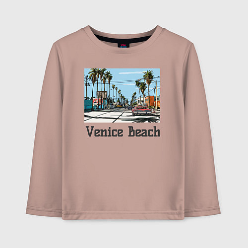 Детский лонгслив Los Angeles Venis Beach / Пыльно-розовый – фото 1