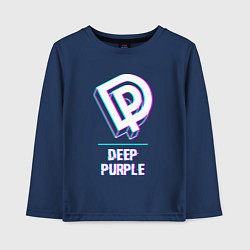 Лонгслив хлопковый детский Deep Purple Glitch Rock, цвет: тёмно-синий