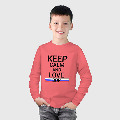 Детский лонгслив Keep calm Bor Бор / Коралловый – фото 3