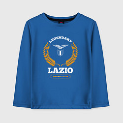 Лонгслив хлопковый детский Лого Lazio и надпись Legendary Football Club, цвет: синий